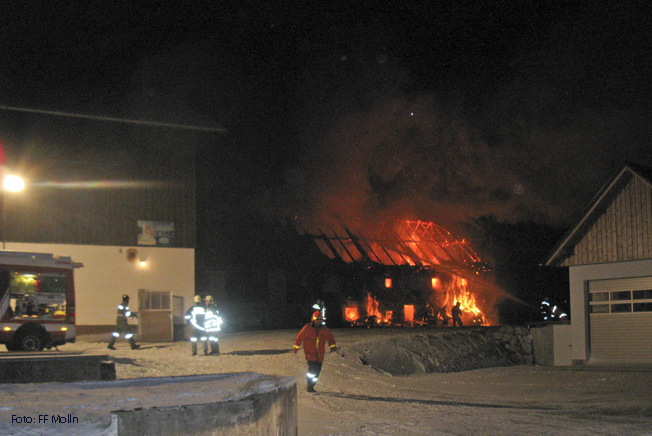 Brandeinsatz in Molln, 14. Jan. 2012