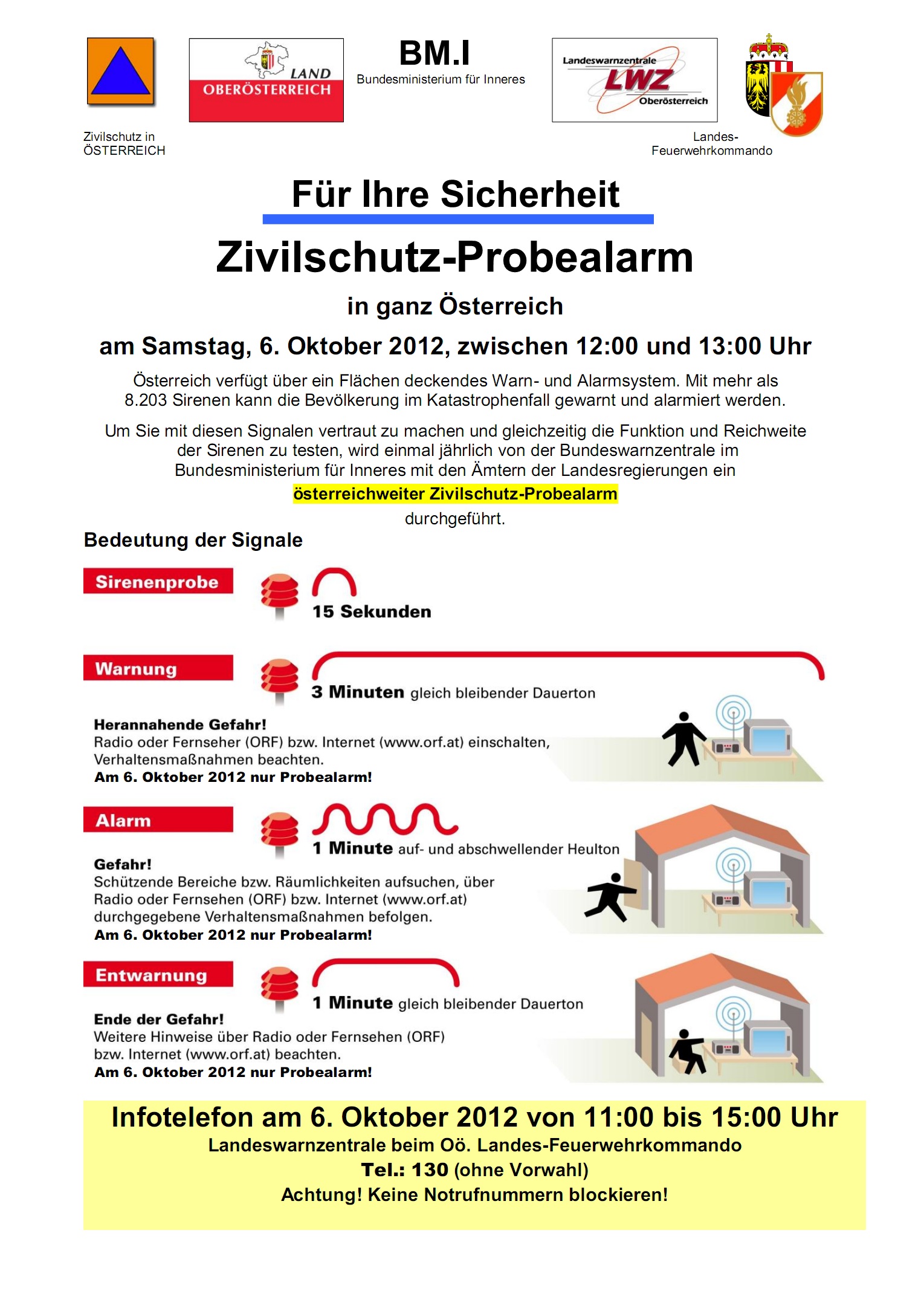 Zivilschutzprobealarm 2012