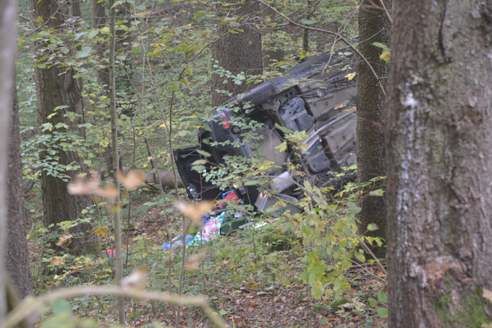 Spektakulärer Verkehrsunfall am Ziehberg, Micheldorf, 09 Okt. 2013