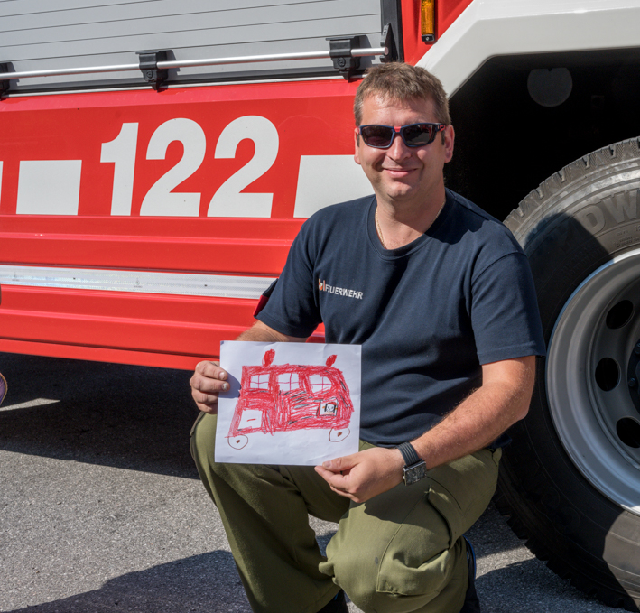 Kindergarten Heiligenkreuz und Micheldorf auf Action-Besuch bei der Feuerwehr Micheldorf, 24. Juni 2019