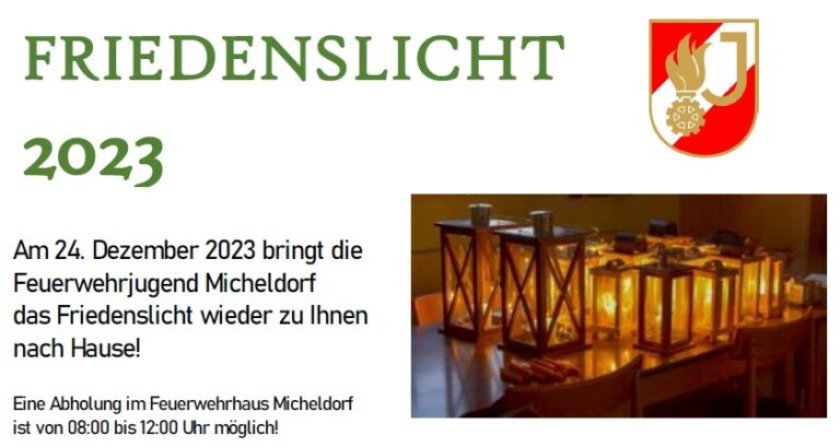 Friedenslicht auch heuer wieder von der Feuerwehrjugend, 24 Dez 2023