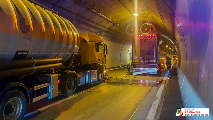 2 Alarmierungen zeitgleich auf der A9 in 2 Tunnels, 27. Februar 2024, Brandmeldealarm und Verkehrsunfall mit eingeklemmter Person, Klaus und Micheldorf